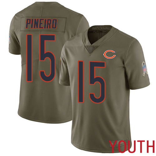 Chicago Bears Limited Olive Youth Eddy Pineiro Jersey NFL Football #15 2017 Salute to Service->youth nfl jersey->Youth Jersey